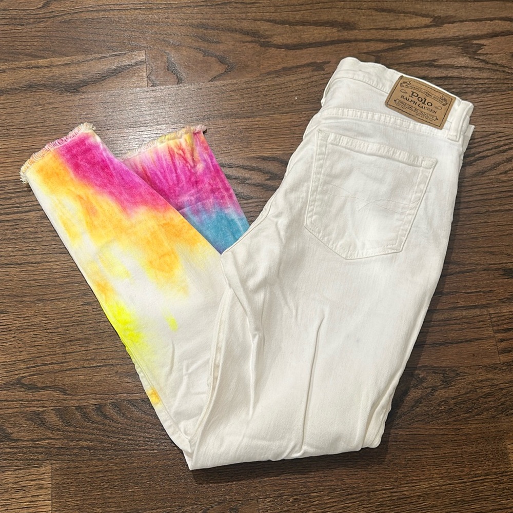 Polo - White and Tie Dye Jean Size 27